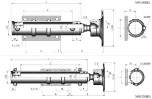 Vérin hydraulique, double effet, charnière, piston Ø 100mm, tige Ø 50mm,  course 100 mm - Hyprolec