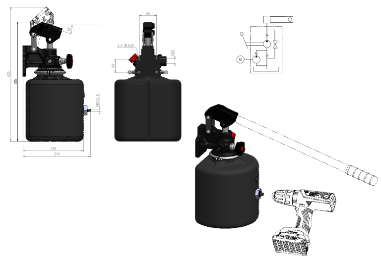 FLEXePump - Hydraulikpumpe für Hand- oder Akkubetrieb